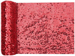 Dekoracja bieżnik cekinowy na stół - czerwony -