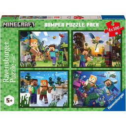 Puzzle dla dzieci 2D: Minecraft zestaw 4x100 elementów
