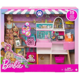 Lalka Barbie Salon Sklepik Zwierzaków Zestaw z pieskiem
