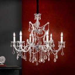 ORION Żyrandol kryształowy LILIANA, możliwość ściemniania, aluminiowy /