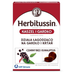 Herbitussin Kaszel i Gardło, 12 pastylek do ssania