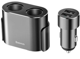 Baseus Rozdzielacz gniazda zapalniczki 2xUSB 3,1A 100W (czarny)
