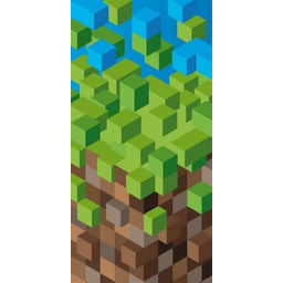 Ręcznik plażowy 70x140 Minecraft Pixel 77 zielony brązowy