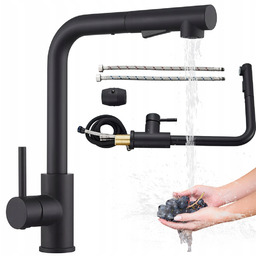 Kran Kuchenny Czarny 1 Wąż Doprowadzający Ciepłą Wodę