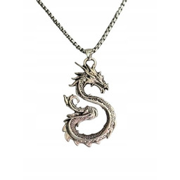 Naszyjnik Wisiorek Smok Chiński Srebrny Mitologia Dragon Fantasy