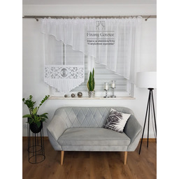 Gotowa Firana Dekoracyjna Z Panelem Ażurowym Biała