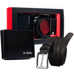 Portfel skórzany pasek zestaw na prezent Pierre Cardin