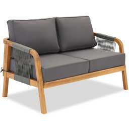 Dwuosobowa sofa z drewna akacjowego Mumbaj Garden Point