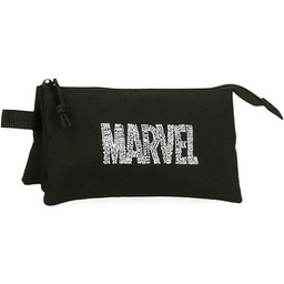 Joumma Marvel Characters Logo Potrójny piórnik Czarny 22x12x5
