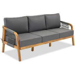 Trzyosobowa sofa z drewna akacjowego Mumbaj Garden Point