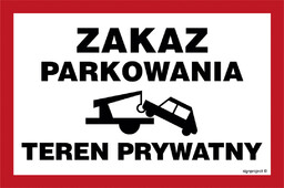 ND062 ZAKAZ PARKOWANIA TEREN PRYWATNY, PN - PŁYTA