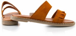 Klapki Tamaris Cognac skórzane-39