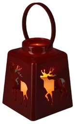 AMBIANCE LIGHT Lampion świąteczny Led 13 cm Czerwony