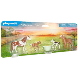 PLAYMOBIL, Dwa konie islandzkie ze źrebakami, 71000