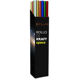 Przezroczyste pudełko z rolkami z papieru typu kraft,