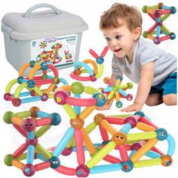 Klocki Magnetyczne Konstrukcyjne Edukacyjne 76 el