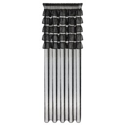 Eurofirany Firana 140x270 Aura czarna zdobiona w górnej
