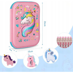 PIÓRNIK DLA DZIEWCZYNKI UNICORN JEDNOROŻEC + PRZYBORY