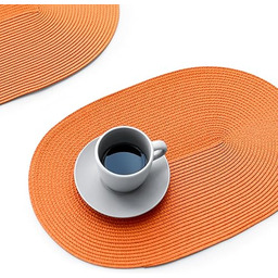 FunWheat Owalne plecione podkładki pod talerze do jadalni,