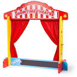 Bigjigs: drewniany teatr z kurtyną BJ339