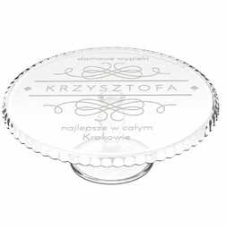 Patera szklana do ciasta z grawerem dla niego
