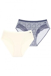Figi damskie bawełniane (2 pack) z koronką
