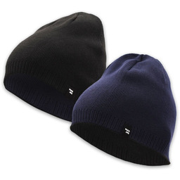 Czapka Dwustronna, Czarno-Granatowa Ciepła, Jesienno-Zimowa, Beanie -Pako Jeans