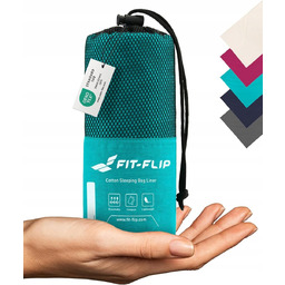 ULTRALEKKI ŚPIWÓR Z BAWEŁNY 100% 220X90CM TURKUSOWY