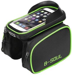 Sakwa rowerowa na ramę B-SOUL BKB014 czarno-zielona