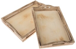 Zestaw drewnianych tac Madera 2 szt., brązowy