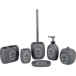 axentia - 6-częściowy zestaw łazienkowy o wyglądzie szarego