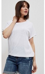 3768 Bawełniana bluzka, Kolor biały, Rozmiar XL, Moodo