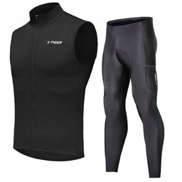 X-TIGER Strój Rowerowy Kolarski Komplet Zestaw Kamizelka Leginsy