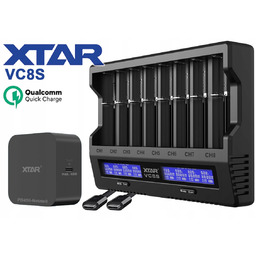 Ładowarka Do Akumulatorów 3.7V/1.2V Xtar VC8S Usb-c Set