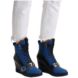 Sznurowane biało czarne trampki sneakersy koturnie wielokolorowe