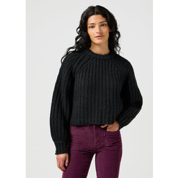 Sweter Damski Czarny Wrangler 112356480 Puff Sleeve Sweater