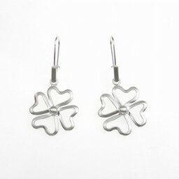 KONICZYNKA DUŻA BIAŁA - KOLCZYKI SREBRNE 5X2,5