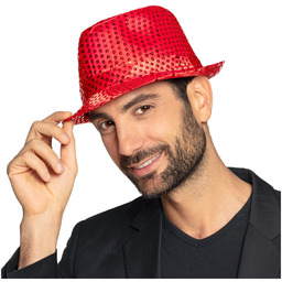 Kapelusz Popstar cekiny czerwony