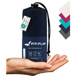 ULTRALEKKI ŚPIWÓR Z BAWEŁNY 100% 220X90CM GRANATOWY