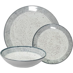 18-częściowy zestaw naczyń porcelanowych z cętkowaną dekoracją