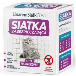 Zestaw siatka na balkon dla kota 2x3 bez