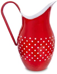 Dzbanek emaliowany czerwony w grochy TECKA 2,5 l