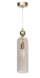 Lampa Dekoracyjna Wisząca Szklana AM203 1xE14 Złota Regina