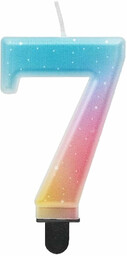 Świeczka cyferka pastelowa ombre - 7 - siedem