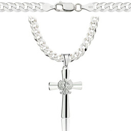 Łańcuszek Srebrny Pancerka 5,50 mm z Krzyżykiem pr