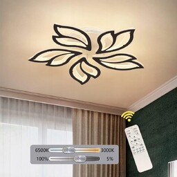 Lampa Sufitowa Plafon Led Żyrandol Czarny Z Pilotem