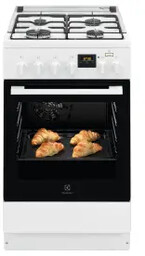 Electrolux 600 LKK560224W Pieczenie parowe Termoobieg Kuchnia gazowo-elektryczna
