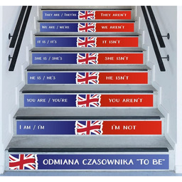 Naklejki na schody: Odmiana czasownika TO BE