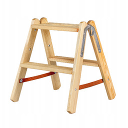Drabinka Składana 2 stopnie stołek drewniany dwustronny składany