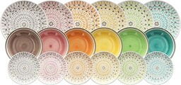Tognana LS17018M064 Kapsztad 18-częściowy zestaw zastaw stołowych, ceramiczny,